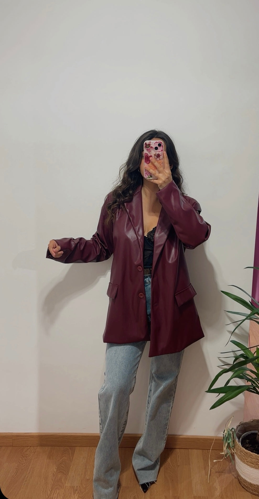 Blazer ecopelle over