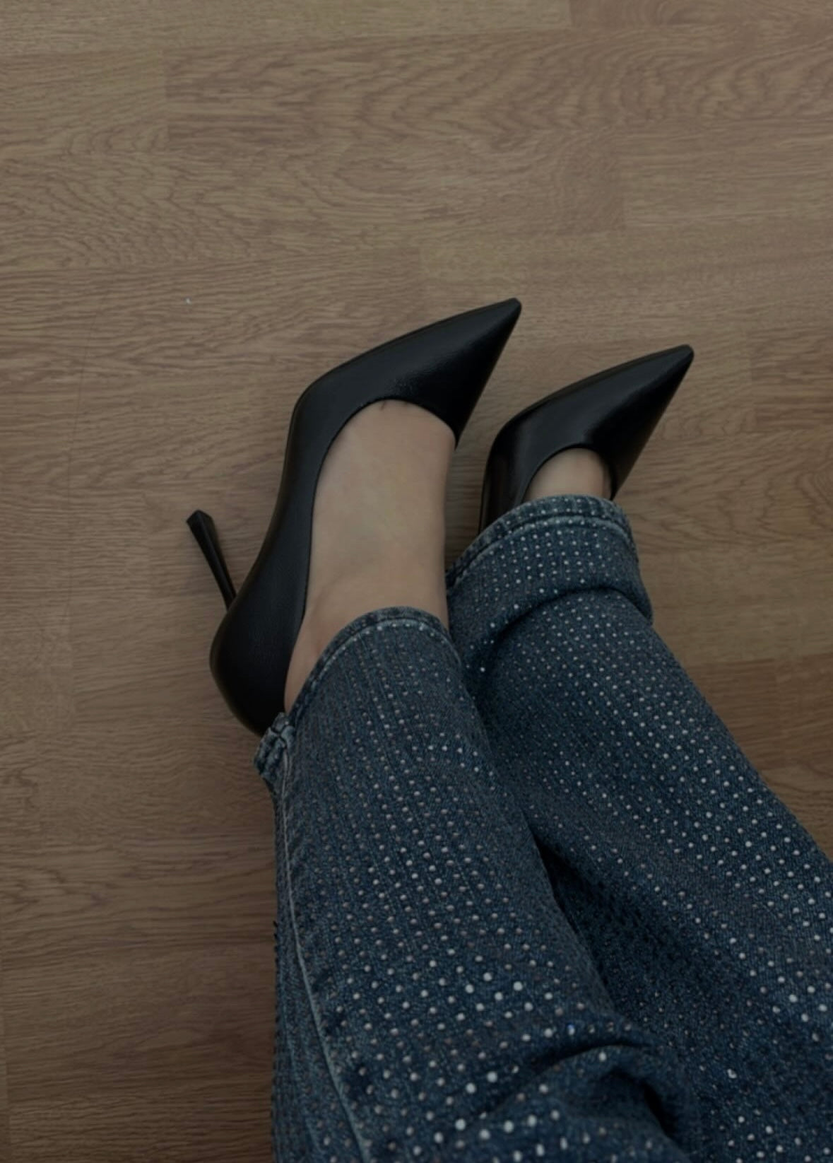 Décolleté nera in vernice