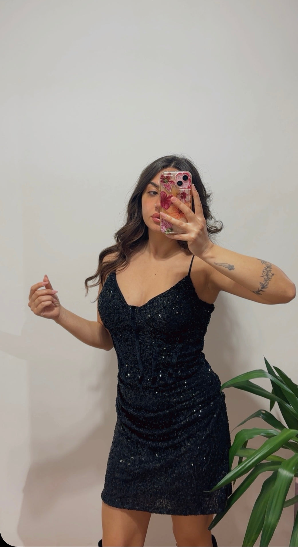 Abito corsetto nero paillettes